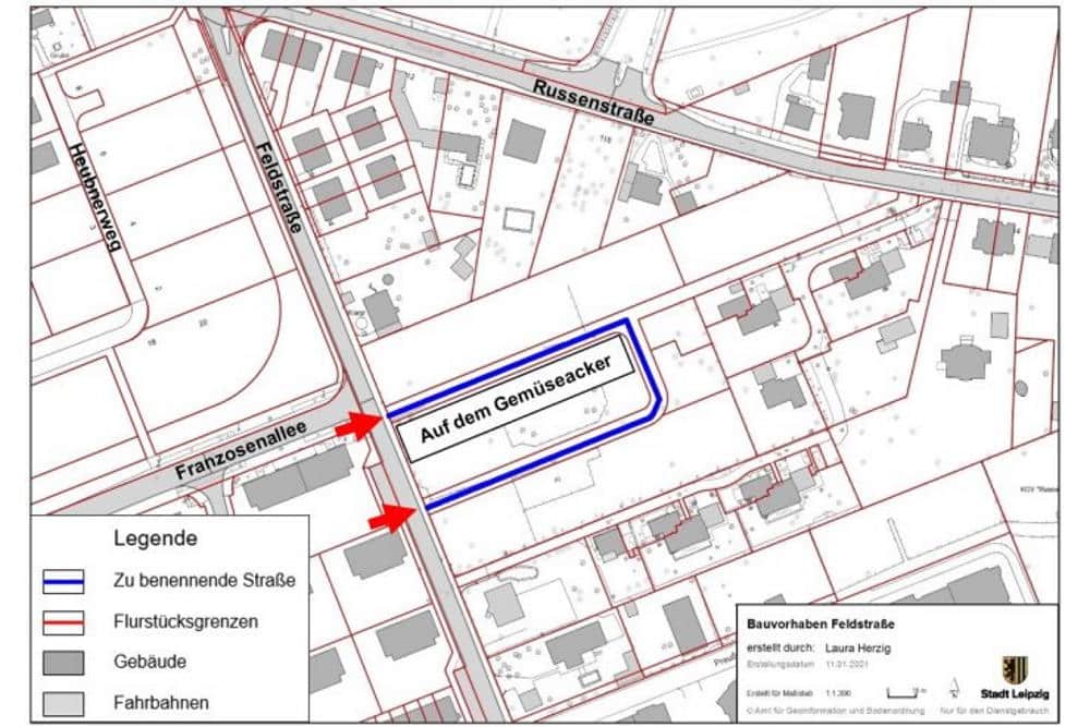 Der bisherige Vorschlag: Auf dem Gemüseacker. Grafik: Stadt Leipzig