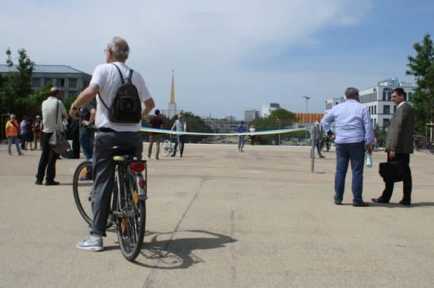 Die Sichtachse zum Neuen Rathaus ist noch versperrt. Foto: Ralf Julke
