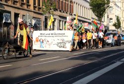 Die Soli-Demo des Rojava-Bündnis Leipzig am 21. August 2021 auf der Eisenbahnstraße. Foto: LZ