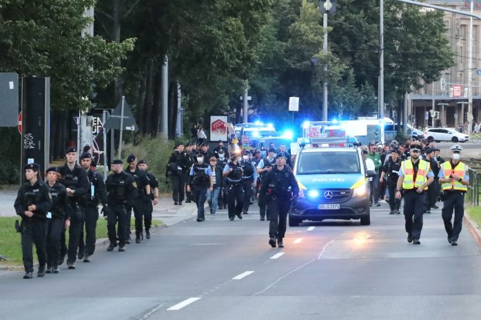 Die "Bürgerbewegung" auf dem Ring Höhe Gewandhaus. Foto: LZ