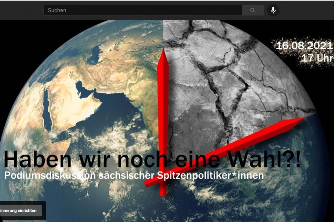 Montag, 16. August 2021, ab 17 Uhr. Der BUND Sachsen hat zu wichtigen Fragen geladen. Foto: Screen Youtube
