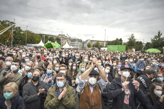 Gut besucht zum Wahlkampfhöhepunkt der Grünen auf dem Leuschner. Foto: Tim Wagner