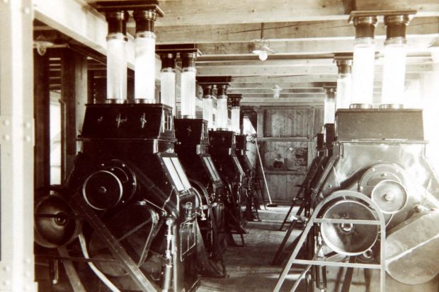 Großmühle Grimma, Innenansicht um 1927 Foto: Kreismuseum Grimma