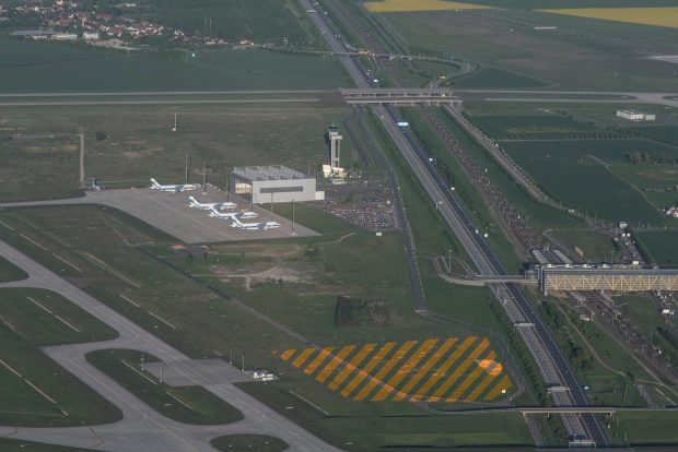 Das Baufeld im Nordbereich des Flughafens Leipzig / Halle. Foto: Mitteldeutsche Flughafen AG 