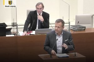 Torsten Bonew in der Rede zum Finanzbericht. Foto: Screenshot Videostream der Stadt Leipzig