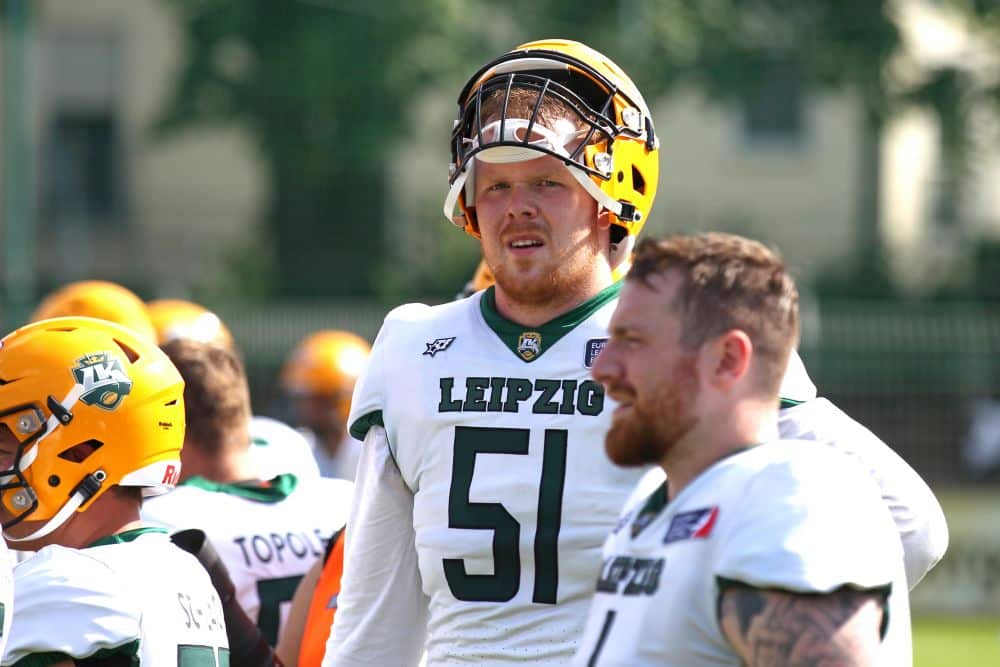 Bei den Leipzig Lions hat Max Bruder Football spielen erlernt, nun geht es für ihn bei den Leipzig Kings in der ELF zur Sache. Foto: Jan Kaefer