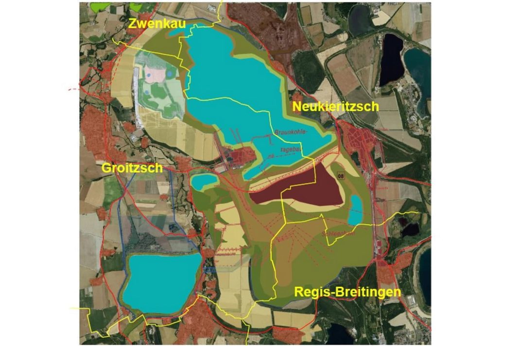 Die Karte zeigt das betroffene Gebiet und die kommunalen Grenzen der Anrainer. Foto: MIBRAG GmbH