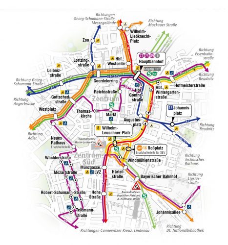 Umleitungen für Straßenbahnen ab 11. Oktober. Grafik: LVB