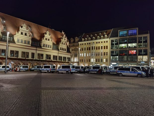 Der Marktplatz in Leipzig ist nun auch leer. Foto: LZ