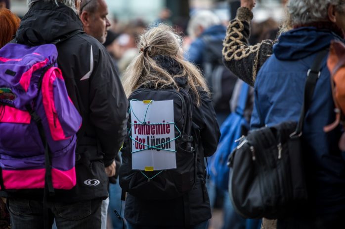 „Querdenken“ am 6. November 2021 in Leipzig. Foto: Tilly Domian