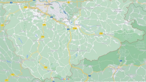 Sächsische Schweiz-Osterzgebirge: Spitzenreiter beim Spitzenreiter, wenn es um die Coronazahlen geht. Screen Googlemaps