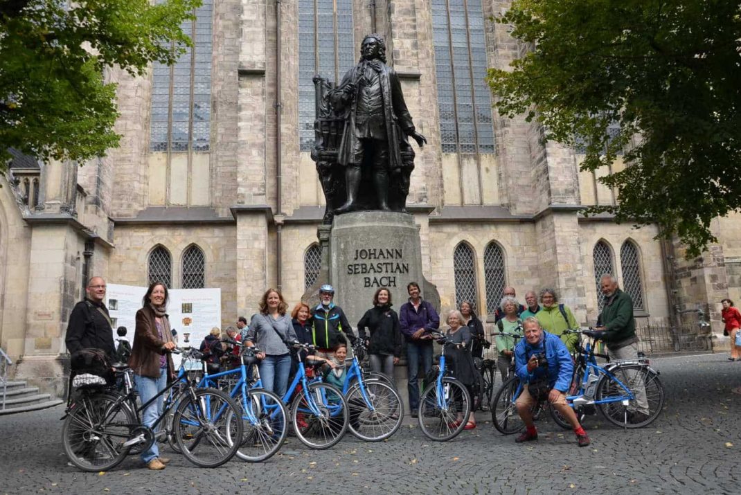 Bach by Bike auf dem Thomaskirchhof in Leipzig. Foto: Bach by Bike