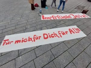 Demo fürs Impfen am Wochenende in Leipzig. Foto: LZ
