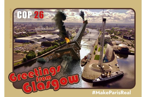 Postkarte „Waterfront“. Grafik: Parents for Future Leipzig