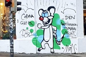 Corona-Graffiti in der Karl-Liebknecht-Straße. Foto: Marko Hofmann