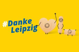 Banner #Danke Leipzig. Foto: Kommunaler Eigenbetrieb Leipzig/Engelsdorf (KEE)