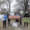 Protest gegen neuen Versuch von Baumfällungen am Wilhelm-Leuschner-Platz am 23. Dezember. Foto: NABU Leipzig