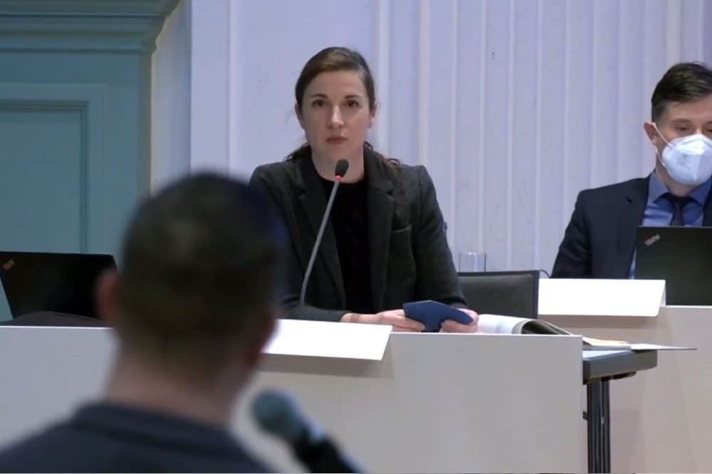 Vicki Felthaus (Grüne), Bürgermeisterin und Beigeordnete für Jugend, Schule und Demokratie. Foto: Livestream der Stadt Leipzig, Screenshot: LZ