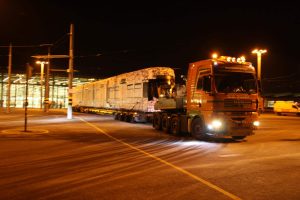 Ankunft der ersten Solaris-Straßenbahn in Leipzig-Heiterblick. Archivfoto: Ralf Julke