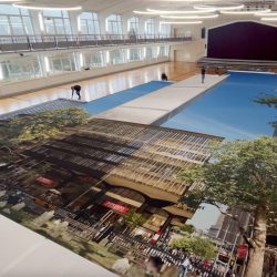 Kontrolle des Probedrucks des Panoramas NEW YORK 9/11. Foto: Asisi