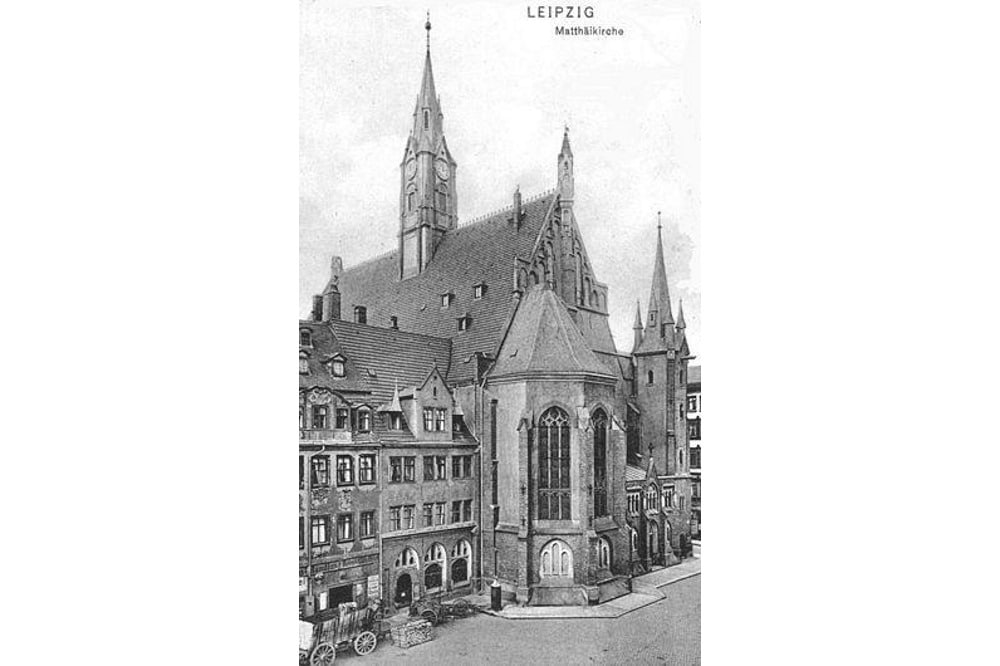 Matthäikirche um 1912. Quelle: http://zeno.org/Ansichtskarten.images/I/AK06031a.jpg, gemeinfrei, https://commons.wikimedia.org/w/index.php?curid=4197832
