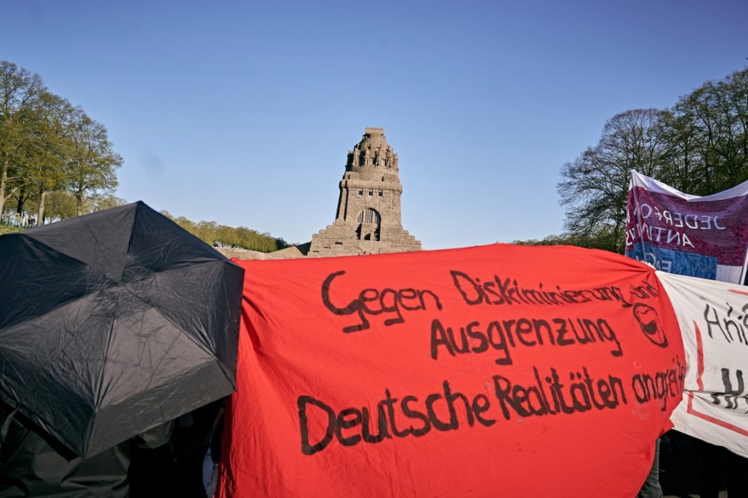 Demo in Stötteritz am Samstag. Foto: LZ