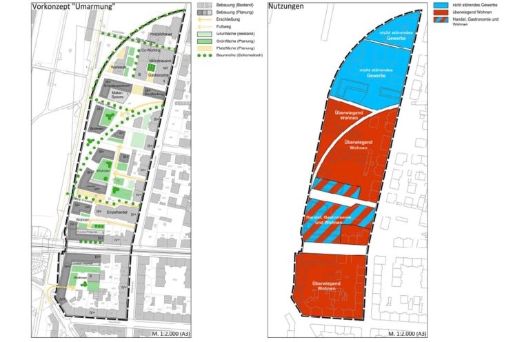 Die geplante Grundstruktur für das Gebiet an der Klingenstraße / Antonienstraße. Grafik: Stadt Leipzig