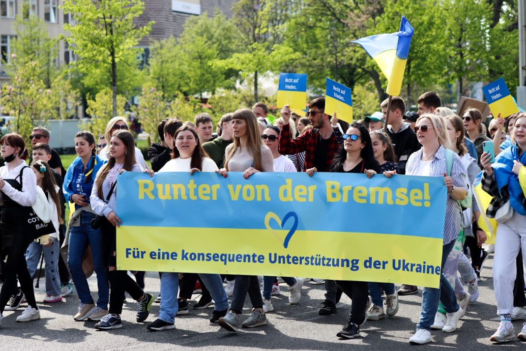 Pro-Ukraine-Demo in Leipzig.