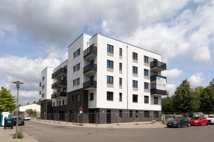 2022 fertig: 18 neue Wohnungen in der Hafenstraße am Lindenauer Hafen. Foto: Peter Usbeck, LWB