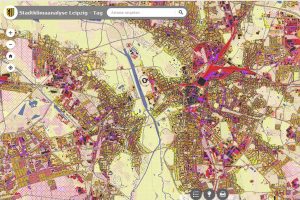 Hitzebelastung im inneren Stadtgebiet am 21. Juni 2022. Karte: Stadt Leipzig, Screenshot: LZ