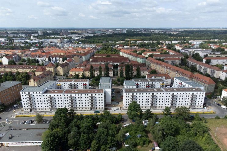 2022 fertig: 300 Wohnungen in der Saalfelder Straße im Dunckerviertel. Foto: Peter Usbeck, LWB