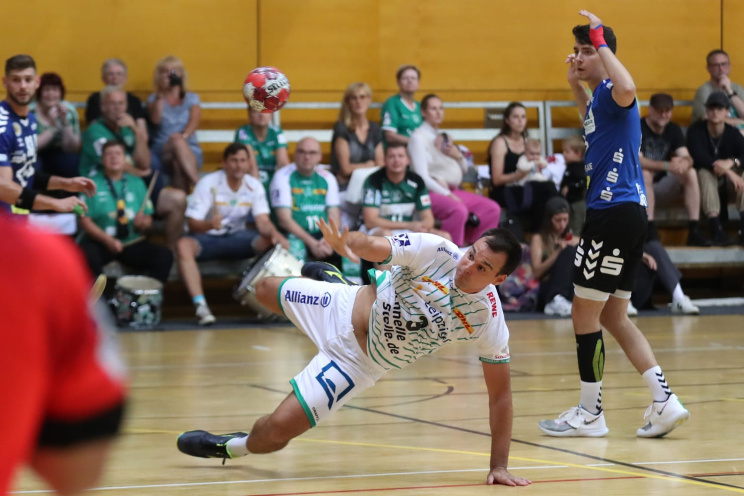 Der kroatische Nationalspieler Marino Maric zeigte als Neu-Leipziger im, Testspiel gegen Aue mit 5 Treffern ebenfalls eine starke Leistung. Foto: Jan Kaefer