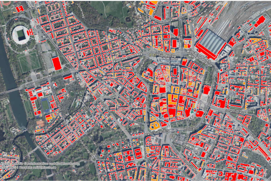 Blick ins aktuelle Solardachkataster der Stadt Leipzig. Screenshot: LZ