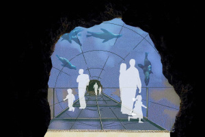 Der geplante Unterwassertunnel im Teilprojekt „Feuerland.“ Visualisierung: Zoo Leipzig