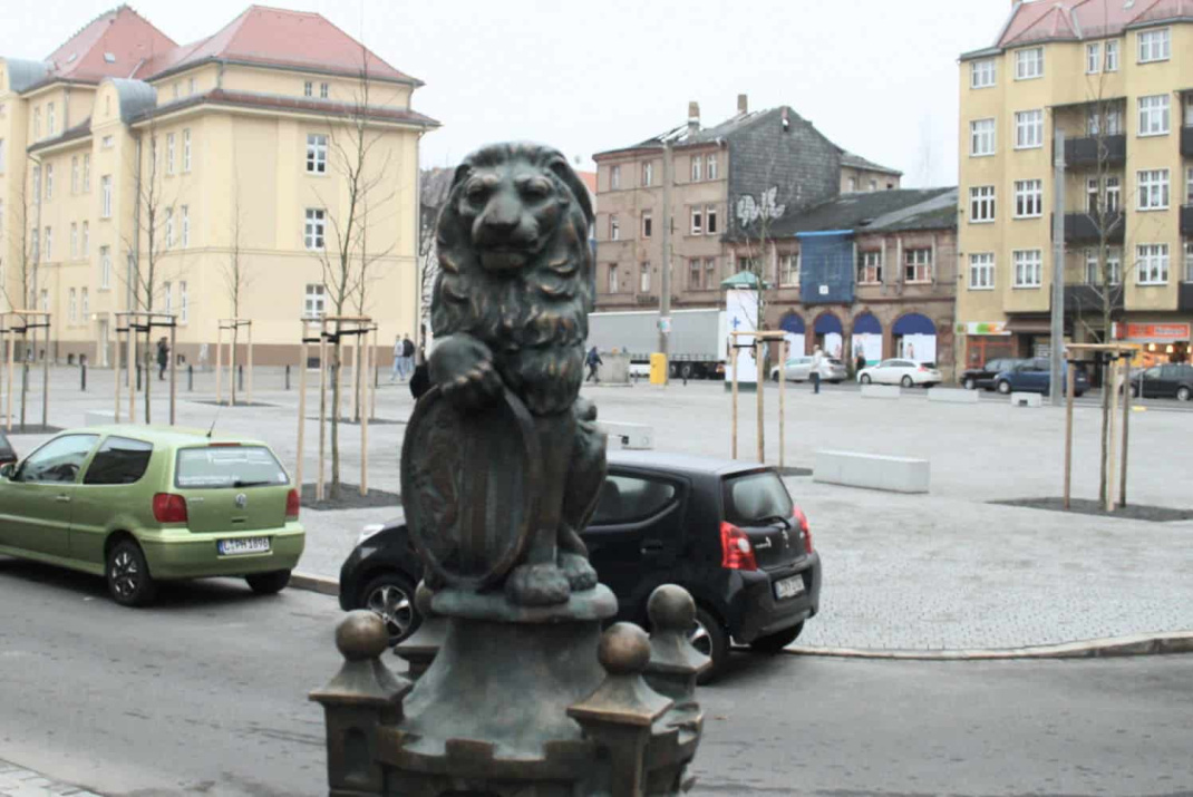 Der Kleine Löwe auf dem Huygensplatz in Möckern. Archivfoto: Ralf Julke