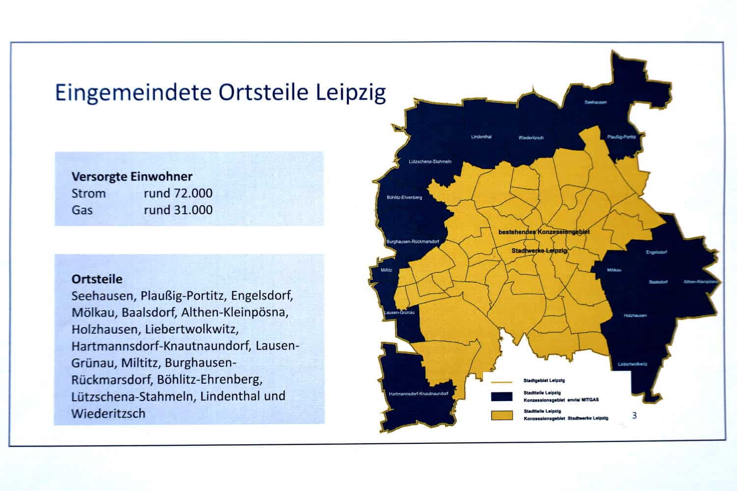 Die 1999 / 2000 eingemeindeten Ortsteile von Leipzig, in denen jetzt der Netzbetreiber wechselt. Karte: L-Gruppe