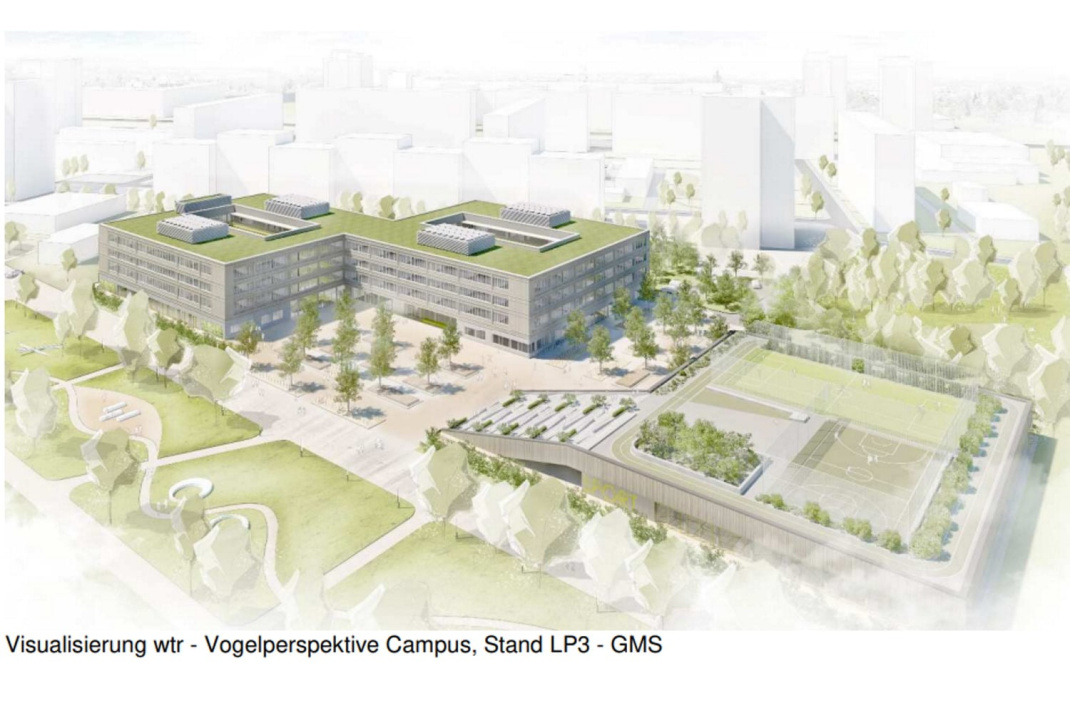 Die künftige Gemeinschaftsschule am Dösner Weg. Visualisierung: WTR Architekten
