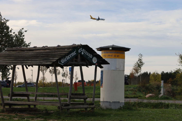 Anflug überm Biedermeierstrand. Foto: Ralf Julke