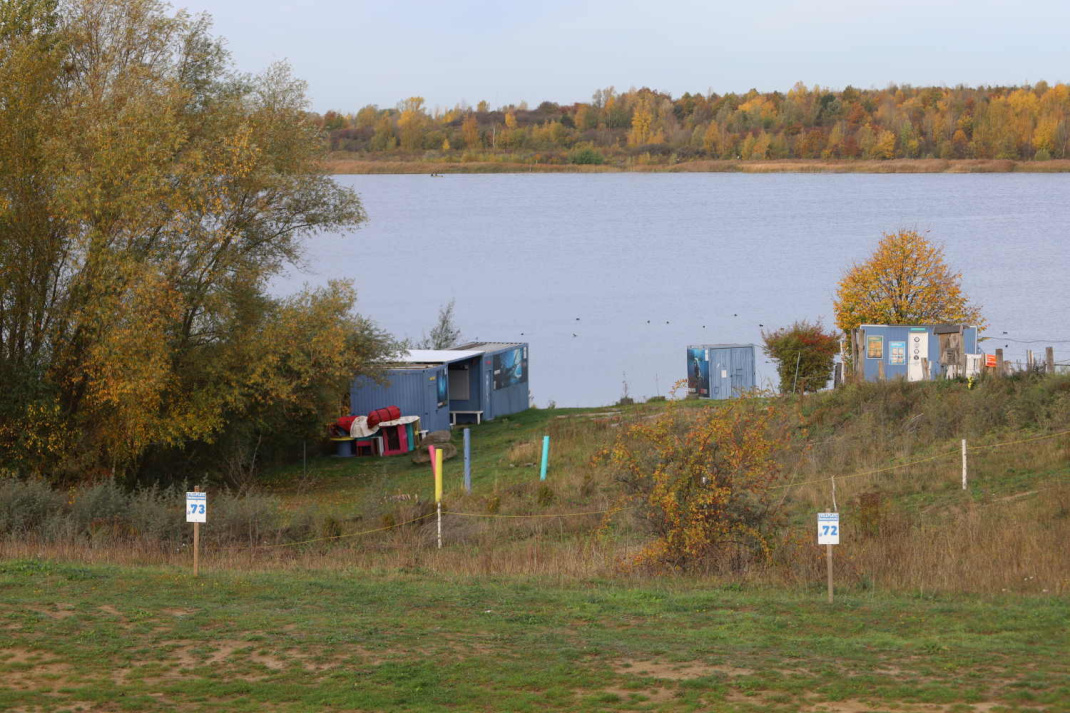 (Geschlossene) Tauchstation am Schladitzer See. Foto: Ralf Julke