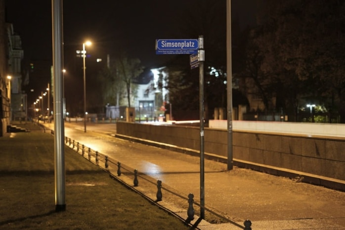 Der Simsonplatz am frühsten Morgen des 26.11.2022. Foto: Tom Richter