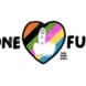 Karikatur von Schwarwel, auf der der Schriftzug Hashtag One Fuck zu lesen ist. Dazwischen steht ein mehrfarbiges Herz, in dem eine Hand den Mittelfinger zeigt.