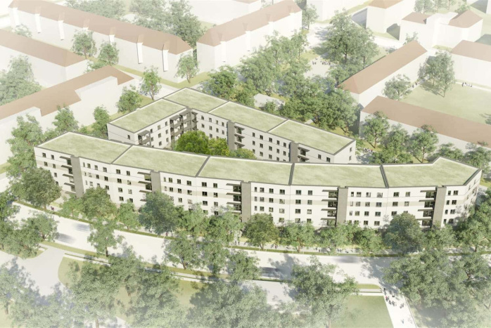 Die neue Wohnbebauung an der Gaußstraße. Visualisierung: thoma architekten