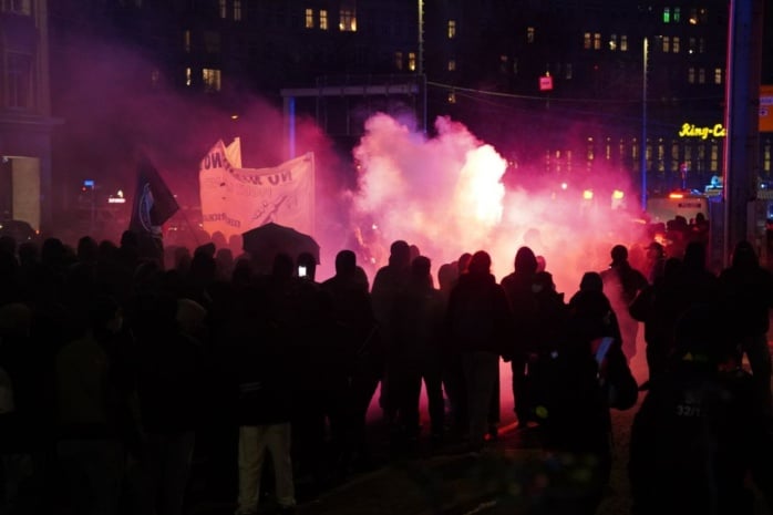Die Demo am 13.12.2022 auf dem Leipziger Ring. Foto. LZ