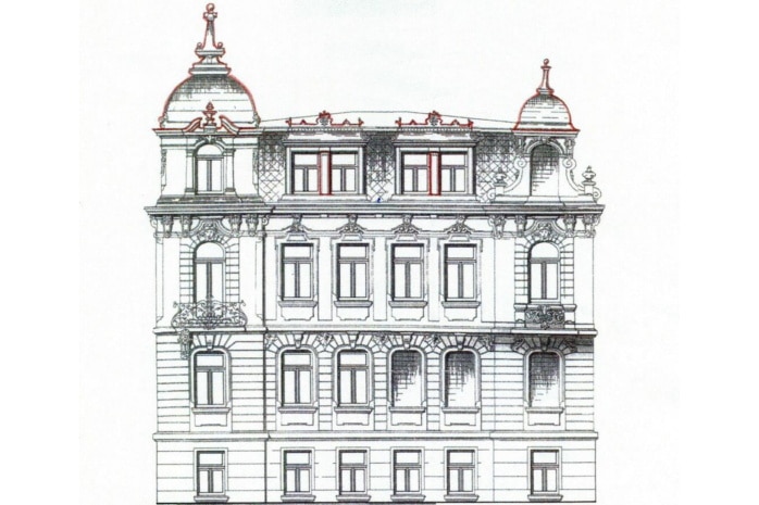 Bauzeichnung um 1892.