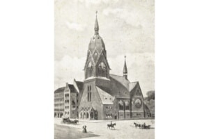Die Lazaruskirche in zeitgenössischer Darstellung.