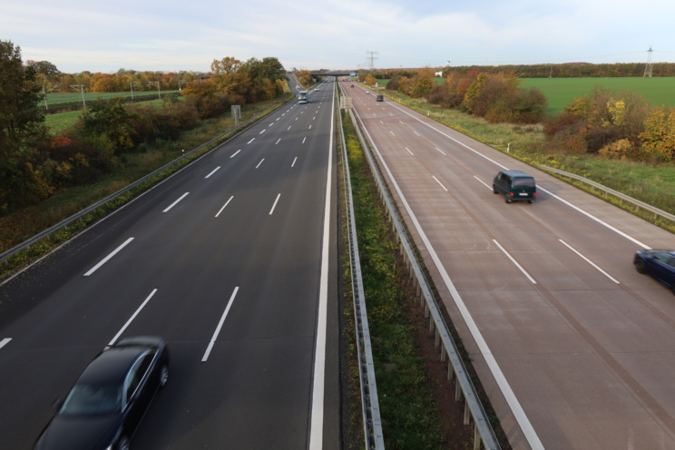 Blick auf die A14.
