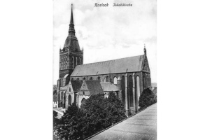 Alte Ansicht der Jakobikirche Rostock.