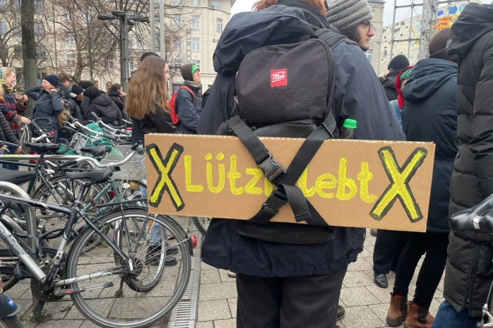 Solidaritäts-Demonstration für Lützerath in Leipzig, 14. Januar 2023. Foto: Birthe Kleemann