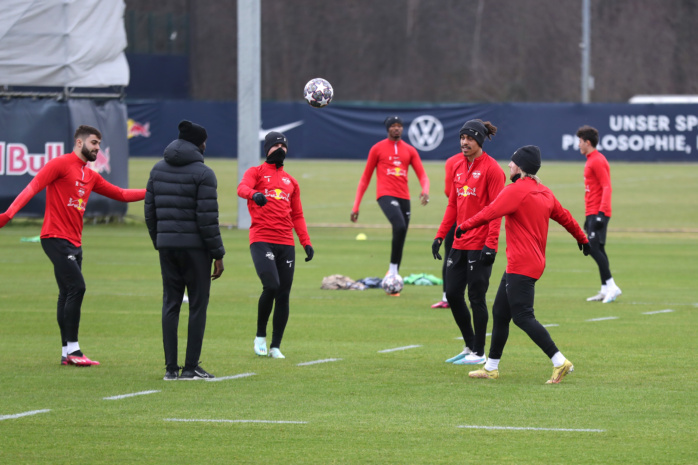 RB-Abschlusstraining am Cottaweg vor dem morgigen Champions-League-Spiel. Foto: Jan Kaefer