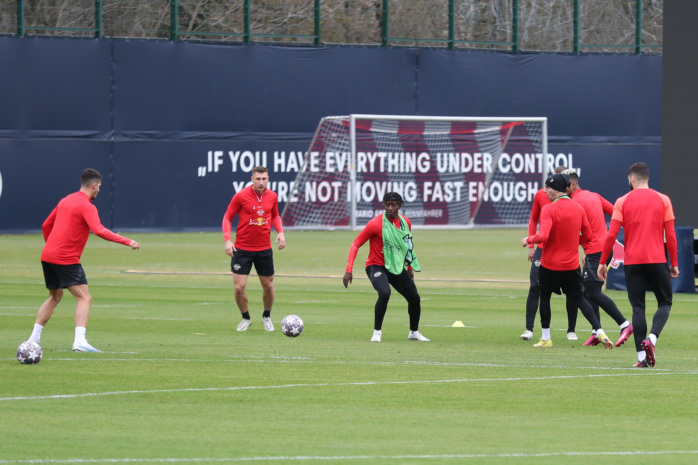 RB-Abschlusstraining am Cottaweg vor dem morgigen Champions-League-Spiel. Foto: Jan Kaefer